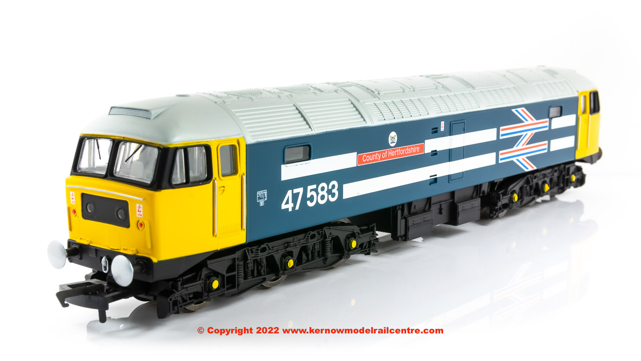 R30040TTS Hornby Railroad Plus Class 47 Diesel number 47 583 "County of Hertfordshire" in BR Large Logo Blue livery  - Era 7